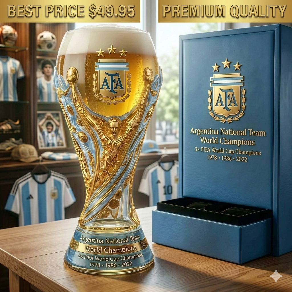 Argentina World Cup Champion Trophy Beer Glass - view 5