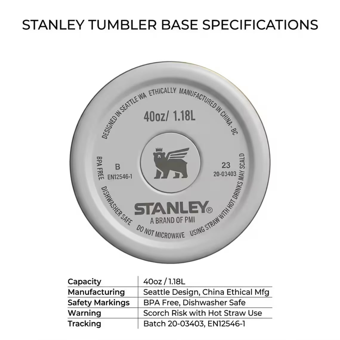 Stanley x CR7 Legend Quencher 40oz Stainless Steel Tumbler