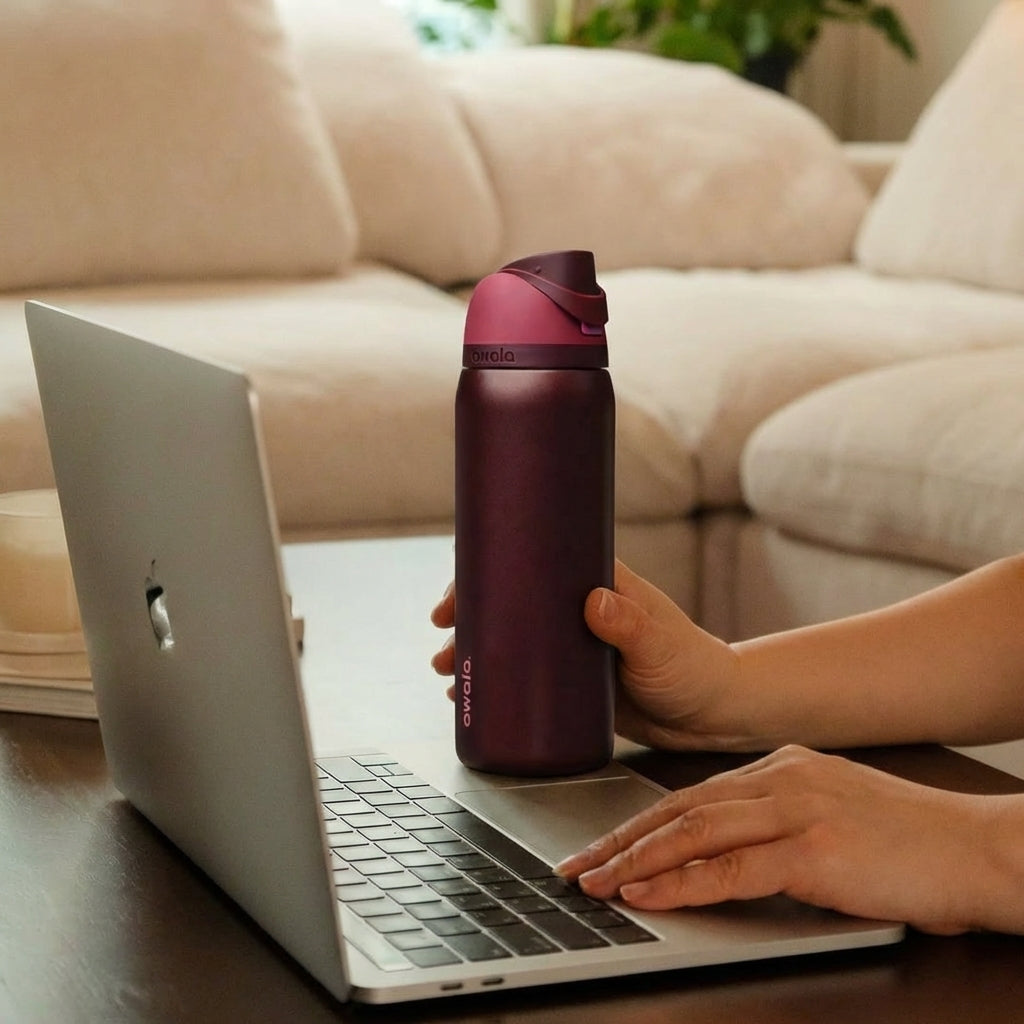 Owl Tumbler Black Cherry Free Sip 32 oz Water Bottle