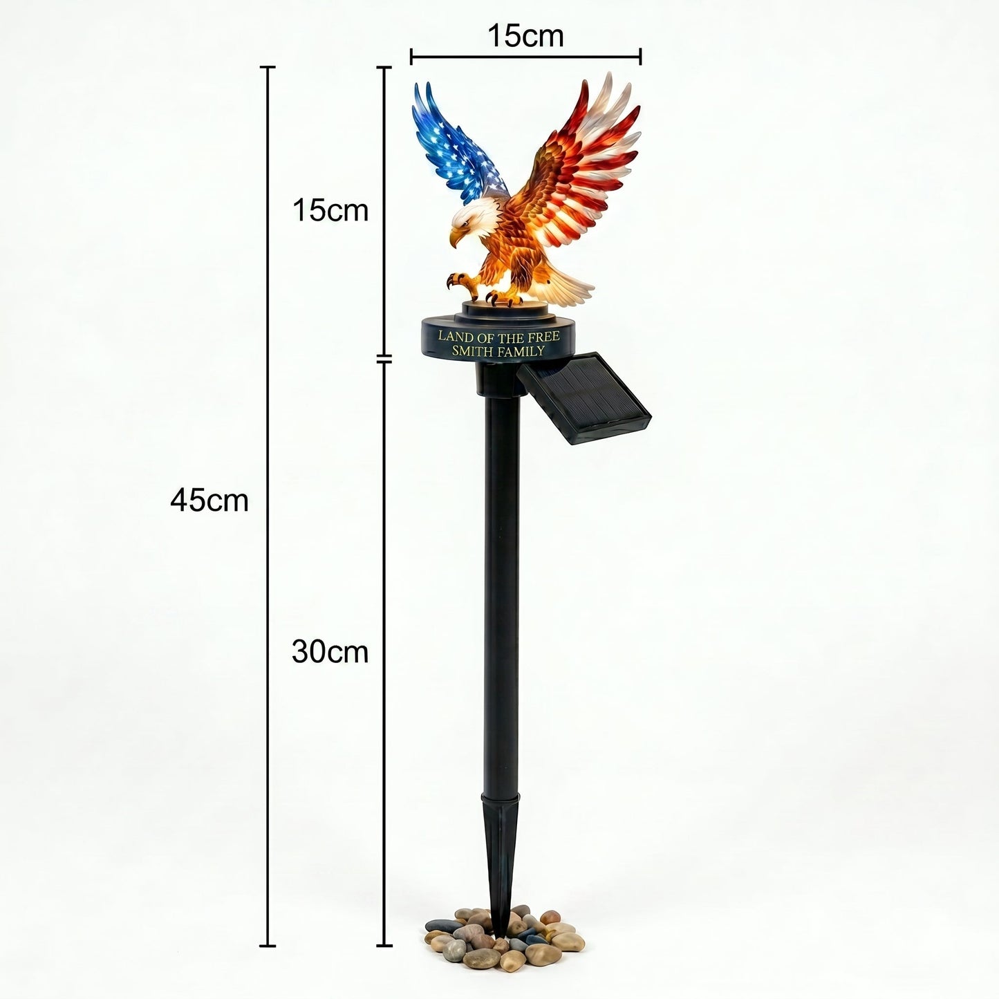 Personalized Solar Eagle Garden Light — detail view 9