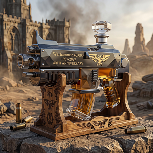 For the Emperor: Warhammer 40,000 40th Anniversary Bolter Decanter - front view