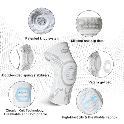 Knee Brace for Pain Relief - Medical-Grade Compression Support with Gel Pad & Steel Stabilizers