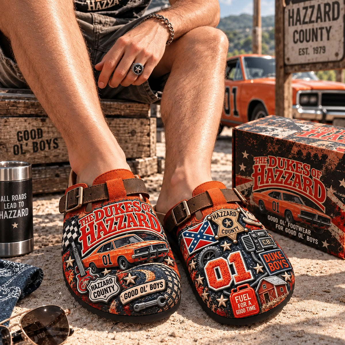 🤠 The Dukes of Hazzard “Good Ol’ Boys” Suede Clogs