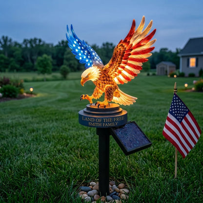 Personalized Solar Eagle Garden Light — detail view 5