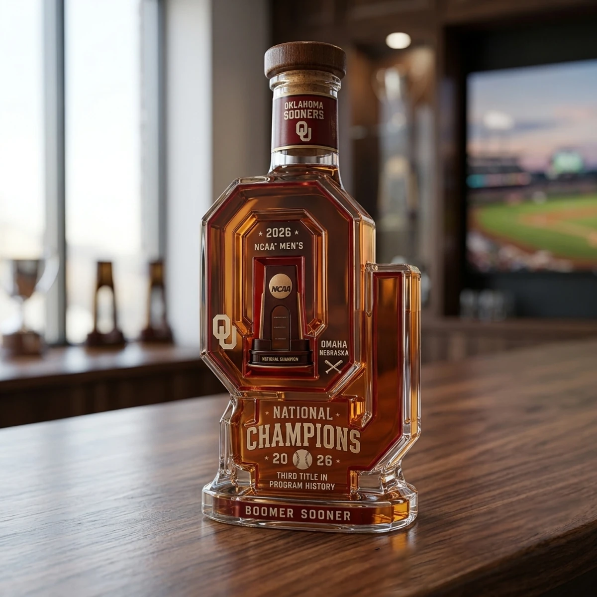 Oklahoma Sooners Baseball 2026 National Champions Commemorative Decanter