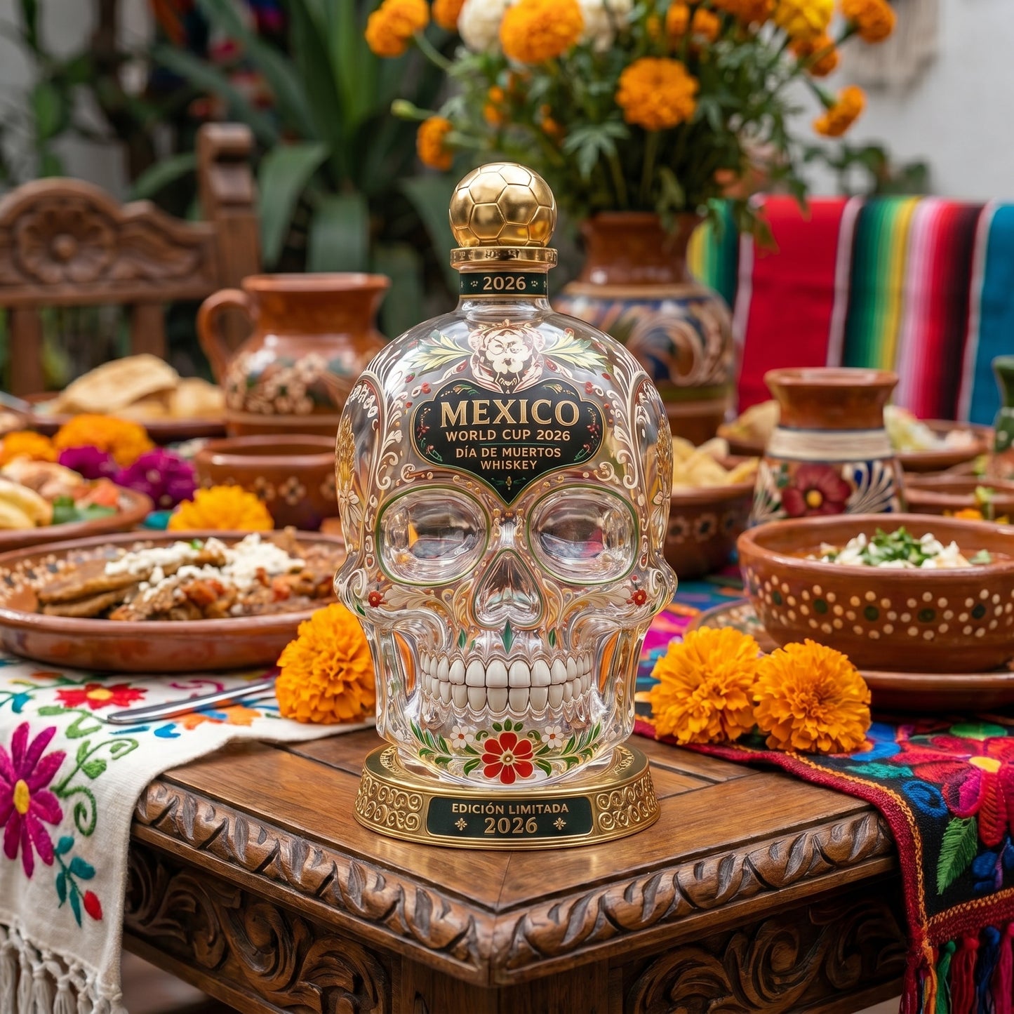 Mexico-Inspired Día de Muertos Skull Bottle