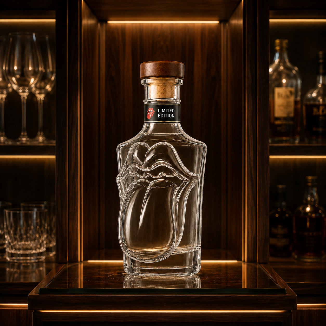 The Rolling Stones 64th Anniversary Tongue Collectible Bottle