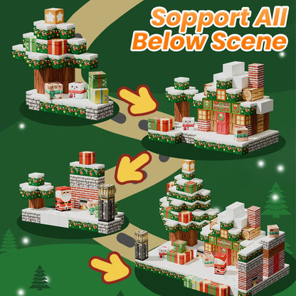 Christmas Magnetic Cube Building Set - Build Your Own Holiday Village