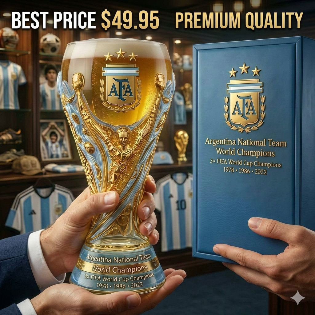 Argentina World Cup Champion Trophy Beer Glass - view 4