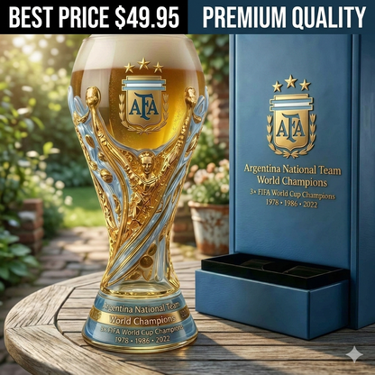 Argentina World Cup Champion Trophy Beer Glass - view 3