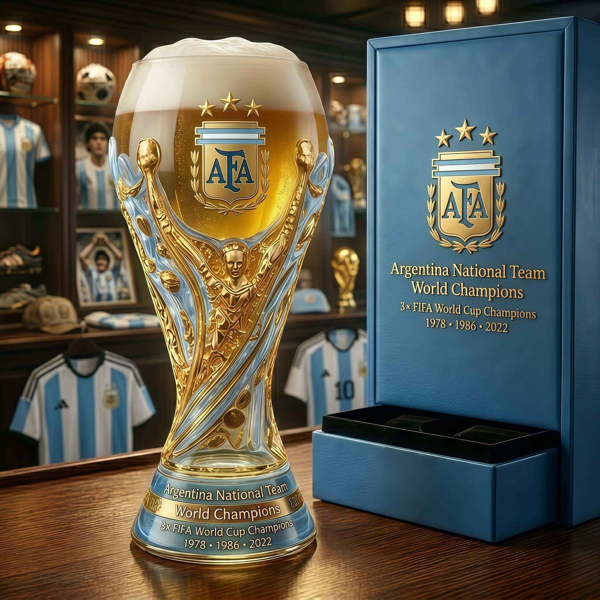 Argentina World Cup Champion Trophy Beer Glass - view 2