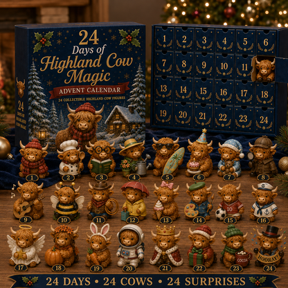 24 Days of Highland Cow Advent Calendar - 24 Collectible Cow Figures - view 4