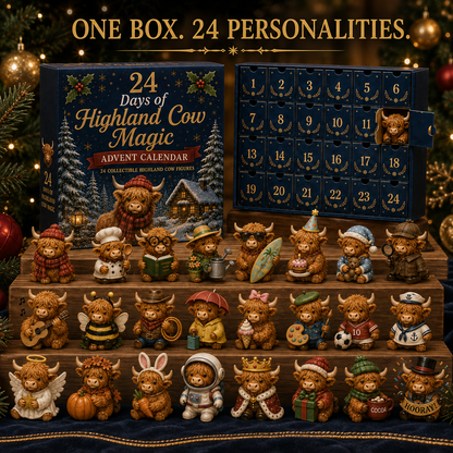 24 Days of Highland Cow Advent Calendar - 24 Collectible Cow Figures - view 5