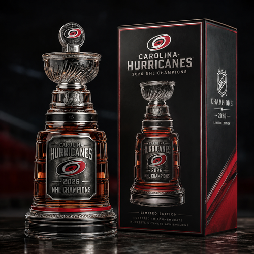 Carolina Hurricanes 2026 Champions Stanley Cup Final Shaped Decanter