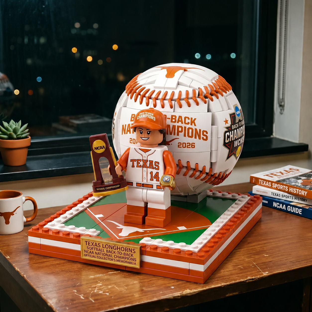 Texas Softball MVP Teagan Kavan Back-to-Back Champions 2026 Edition Brick Set