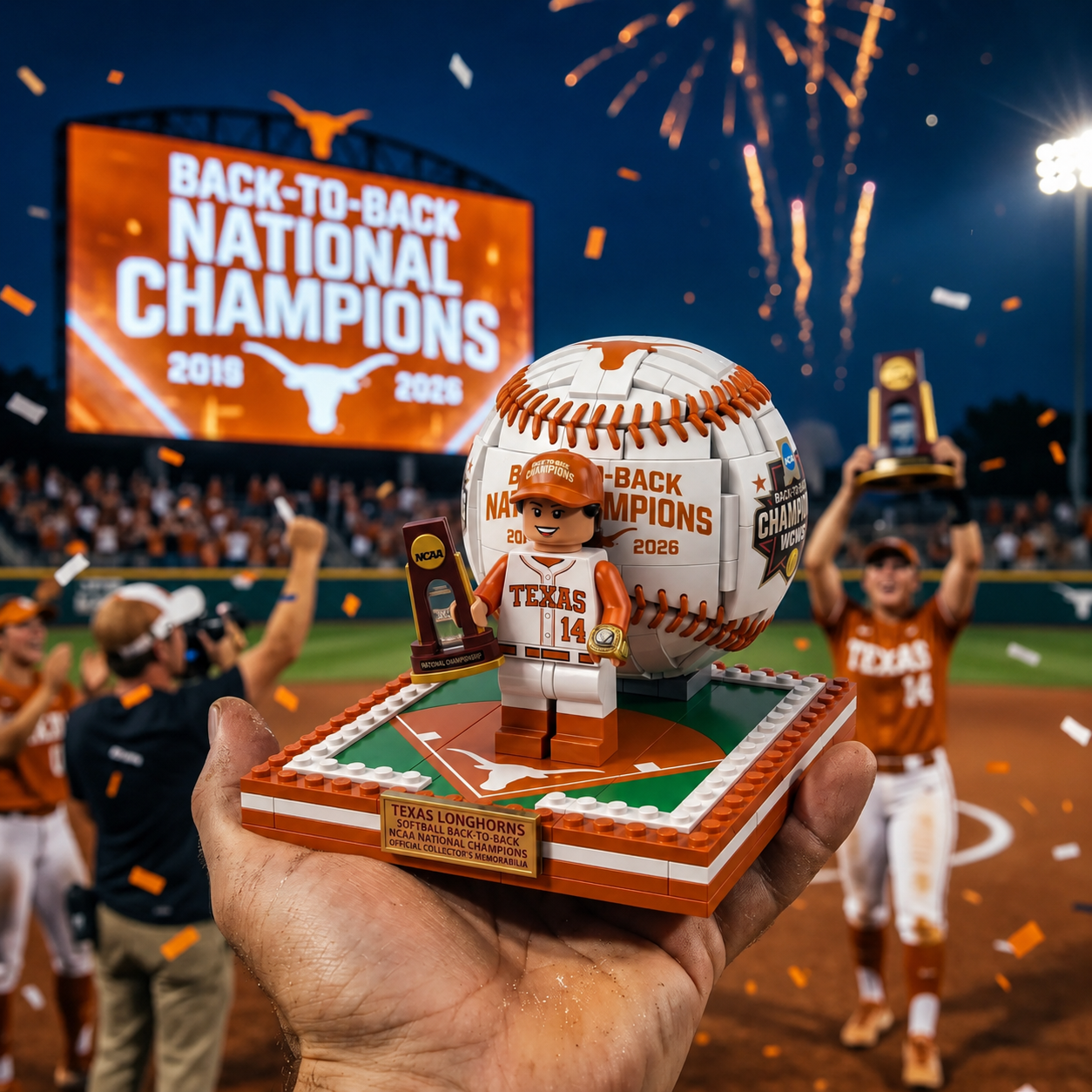 Texas Softball MVP Teagan Kavan Back-to-Back Champions 2026 Edition Brick Set