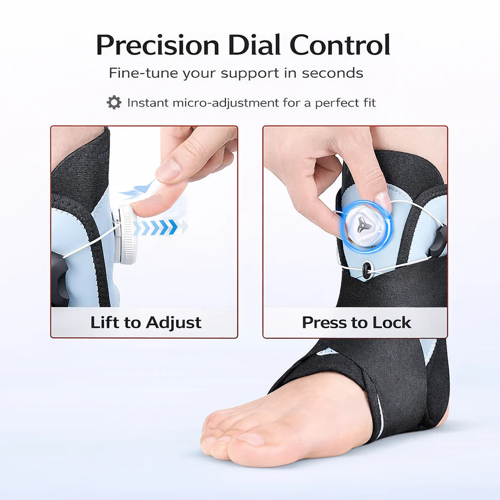 True Ankle Brace - Adjustable Dial Support for Pain Relief & Recovery