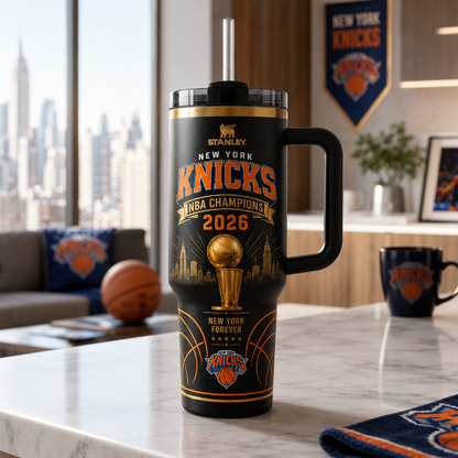 New York Knicks Finals Champions 2026 Tumbler Cup with Handle