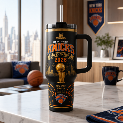 New York Knicks Finals Champions 2026 Tumbler Cup with Handle