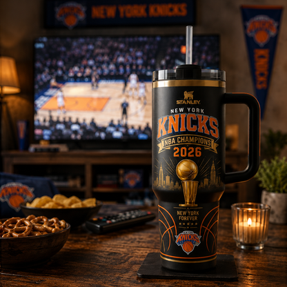 New York Knicks Finals Champions 2026 Tumbler Cup with Handle