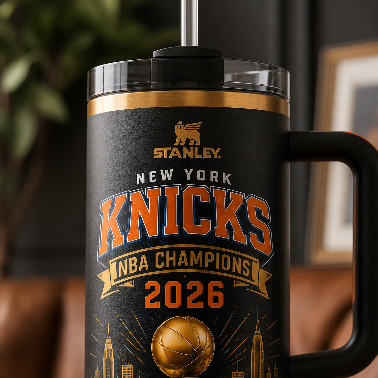 New York Knicks Finals Champions 2026 Tumbler Cup with Handle