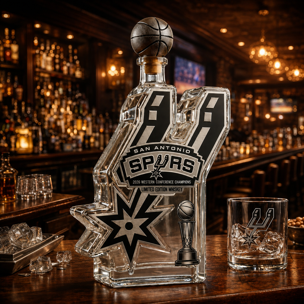 Spurs Basketball Legacy Collection Decanter - 2026 Western Conference Champions