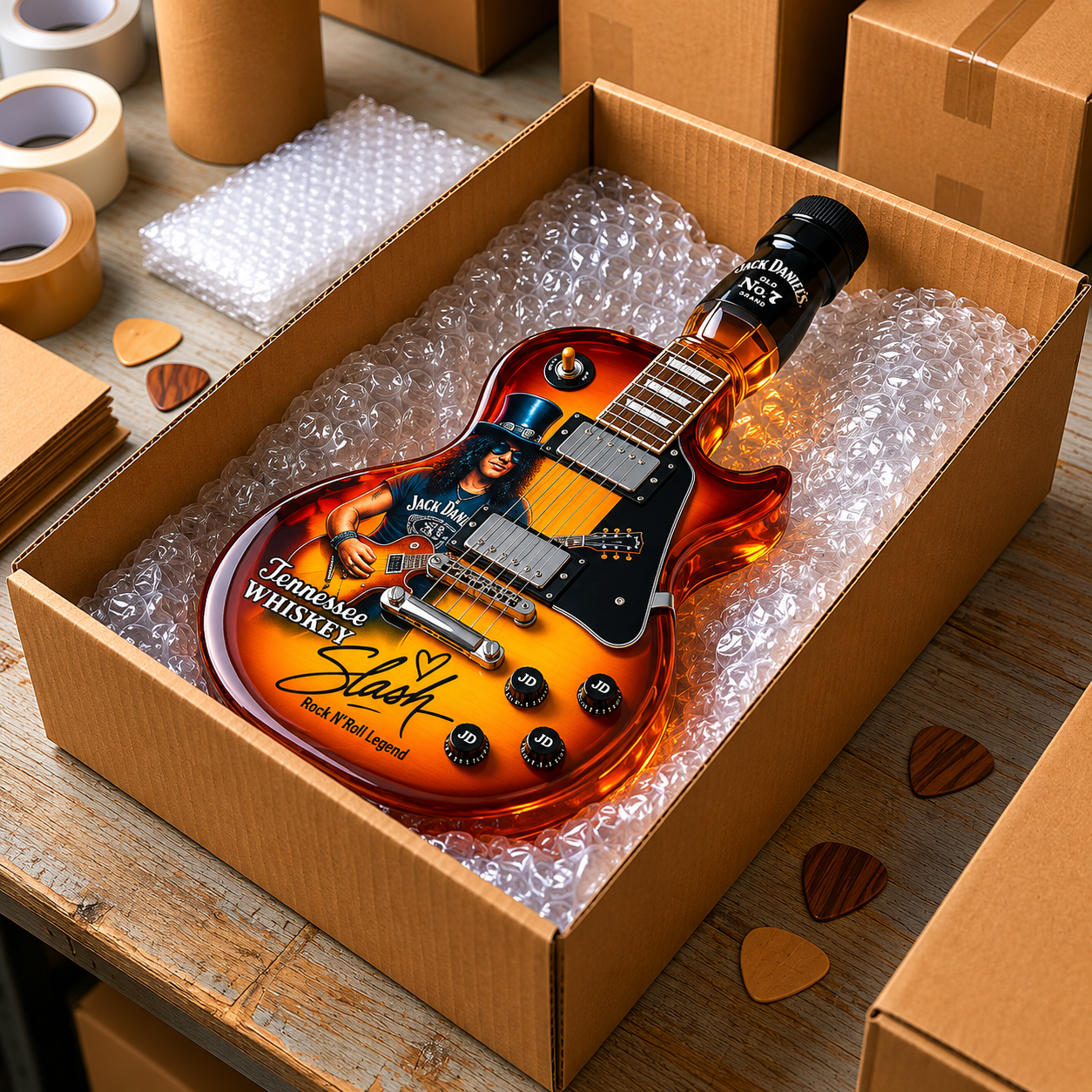 SLH × JD's Old No. 7 Guitar Limited Edition Rock Decanter Collectible Gift
