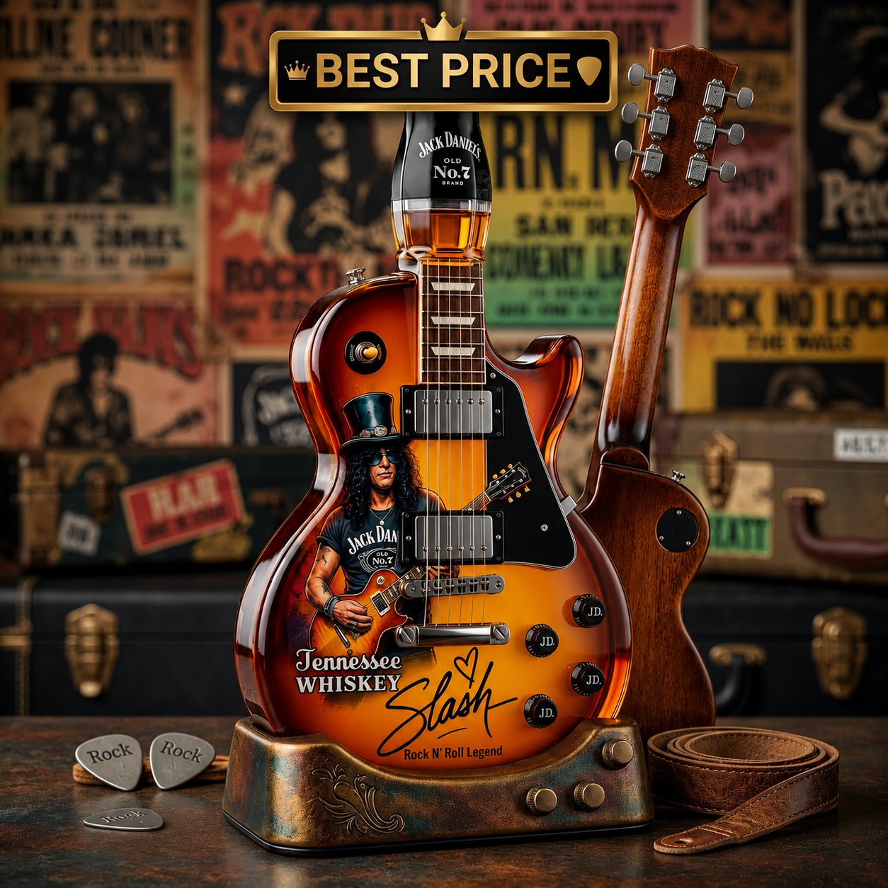 SLH × JD's Old No. 7 Guitar Limited Edition Rock Decanter Collectible Gift