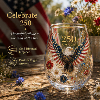 America 250 Eagle Glass Tumbler — detail view 3