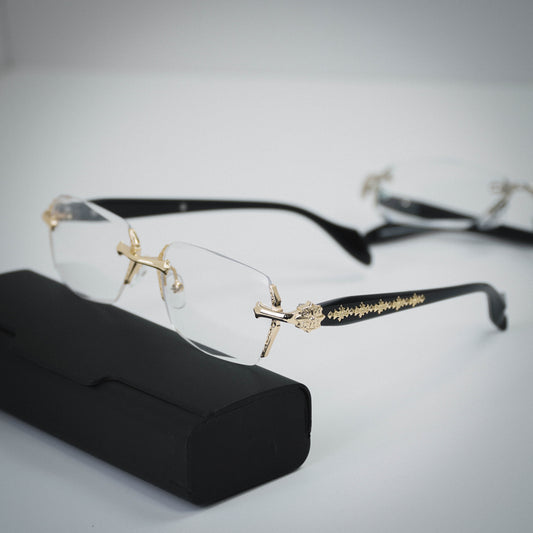 Luxury Rimless Eyewear – Gothic Inspired Elegance
