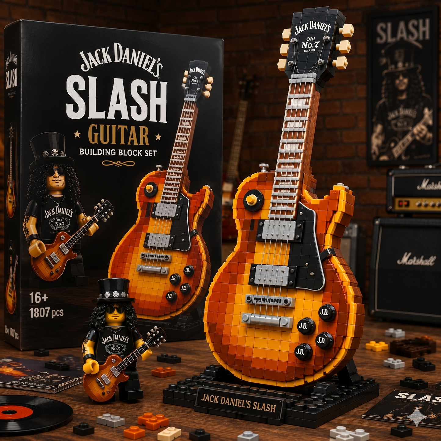 Slash × Jack Daniel's Les Paul Limited Edition Brick Collectible Gift