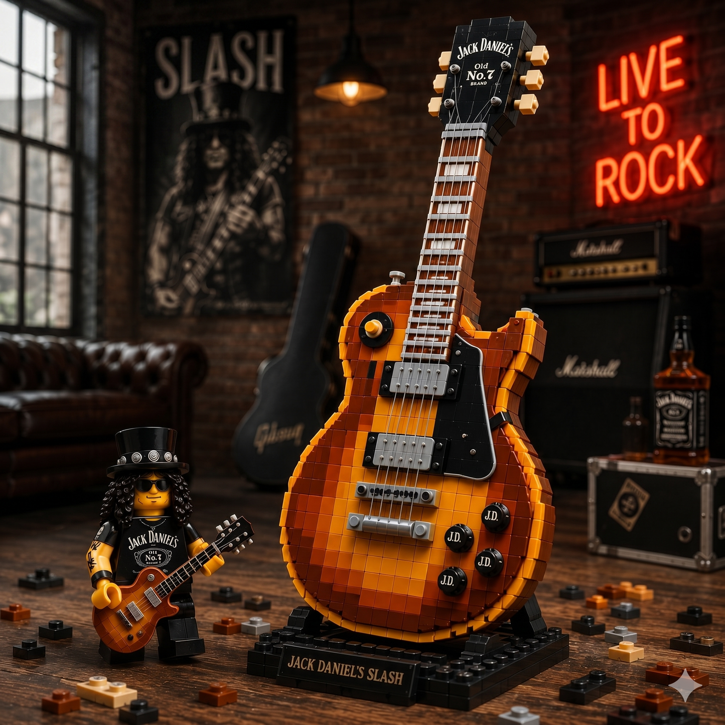 Slash × Jack Daniel's Les Paul Limited Edition Brick Collectible Gift