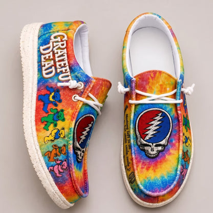 Grateful Dead "Nothing Left To Do But Smile" Canvas Loafers 🌈💀