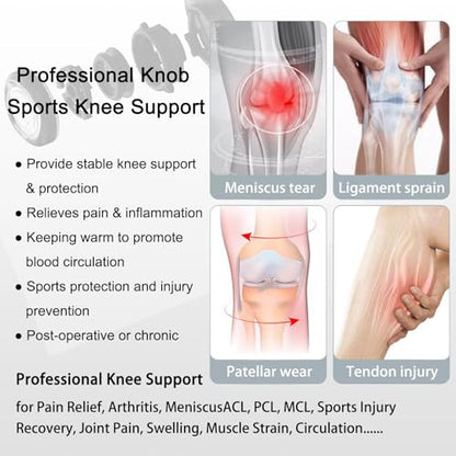 Knee Brace for Pain Relief - Medical-Grade Compression Support with Gel Pad & Steel Stabilizers