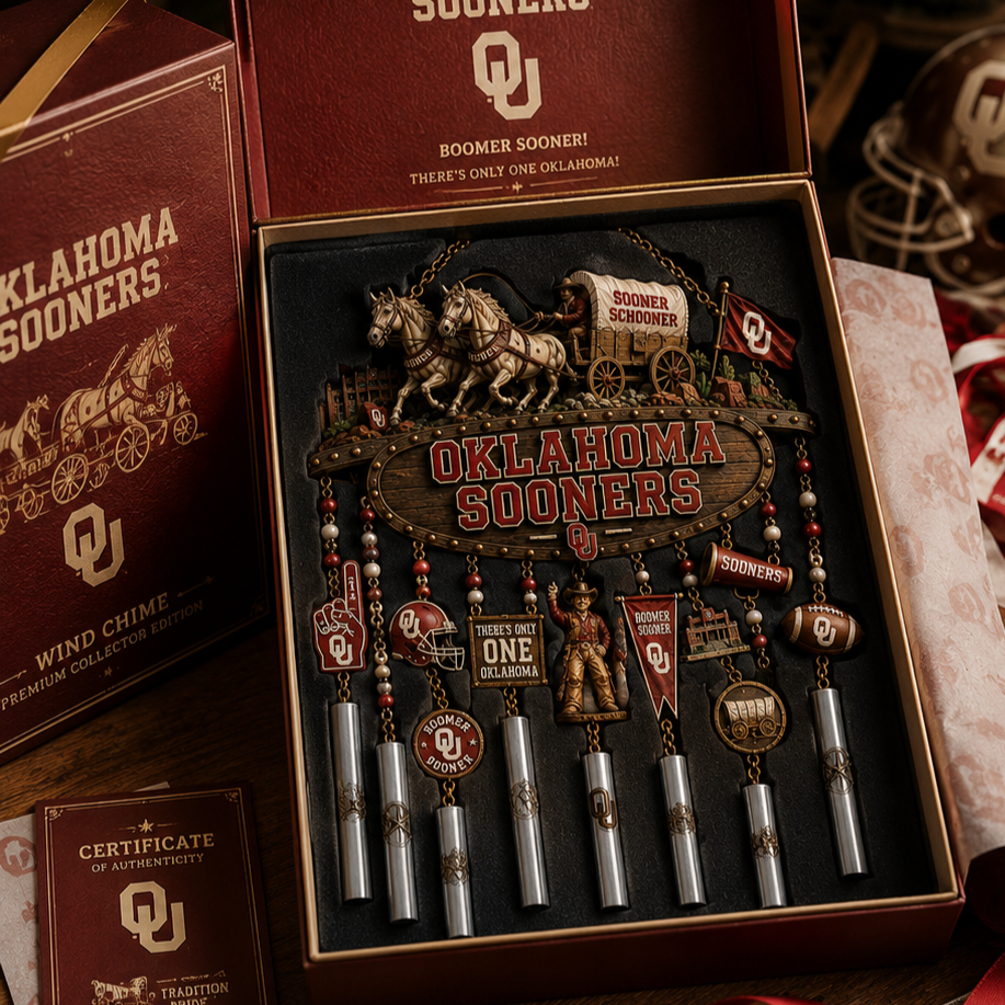 Oklahoma Sooners Inspired Decorative Wind Chime