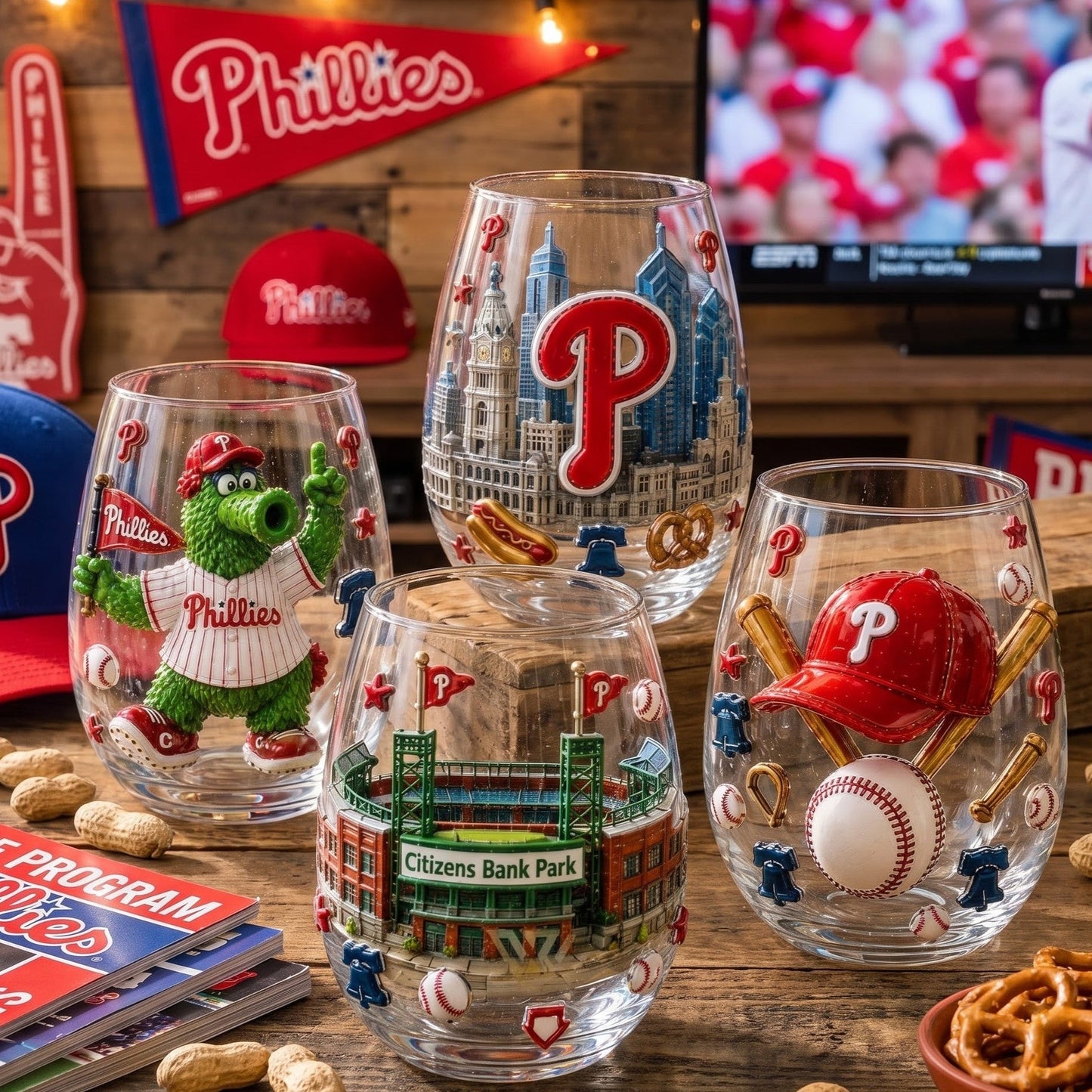 Philadelphia Phillies Wine Glass