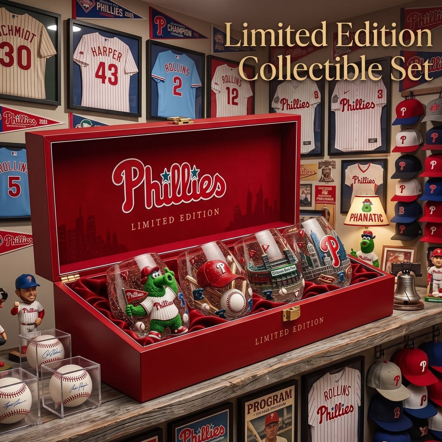 Philadelphia Phillies Wine Glass