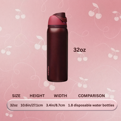 Owl Tumbler Black Cherry Free Sip 32 oz Water Bottle