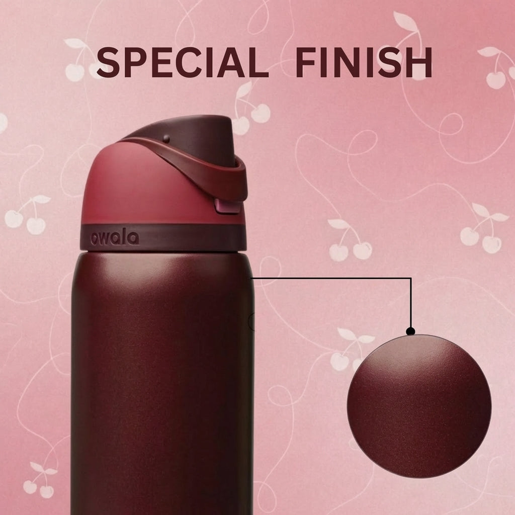 Owl Tumbler Black Cherry Free Sip 32 oz Water Bottle