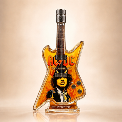 AC/DC 53rd Anniversary Guitar Shaped Whiskey Decanter