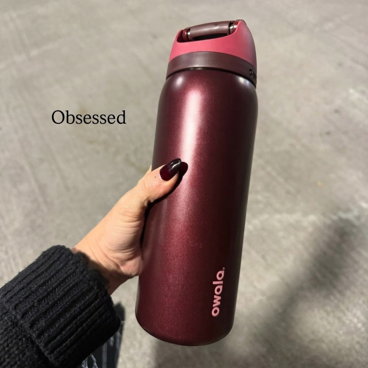 Owl Tumbler Black Cherry Free Sip 32 oz Water Bottle