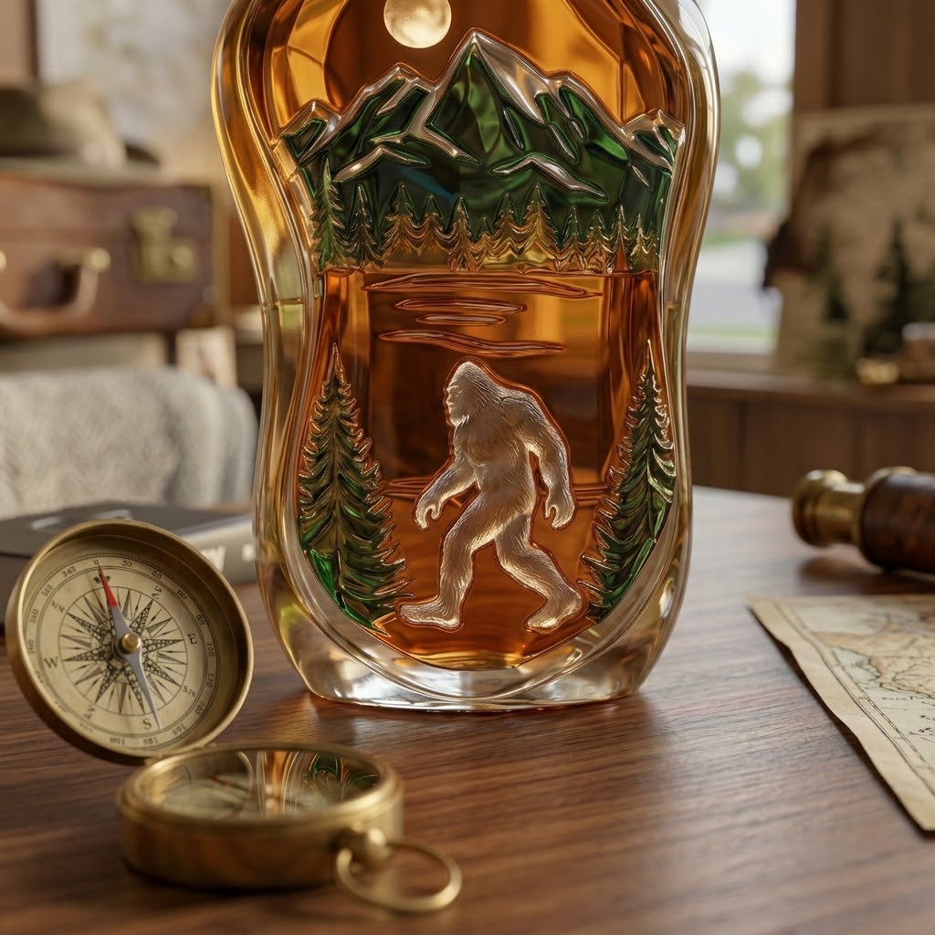 👣 Bigfoot Wilderness Foot-shaped Whiskey Bottle