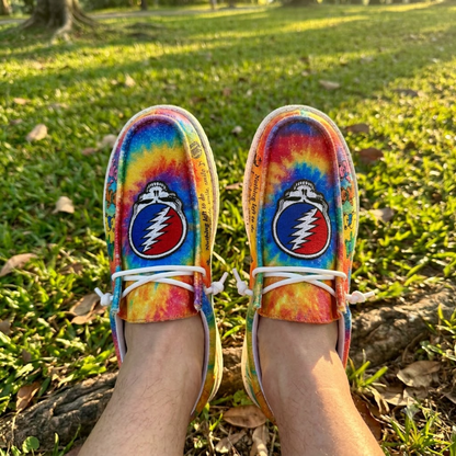 Grateful Dead "Nothing Left To Do But Smile" Canvas Loafers 🌈💀