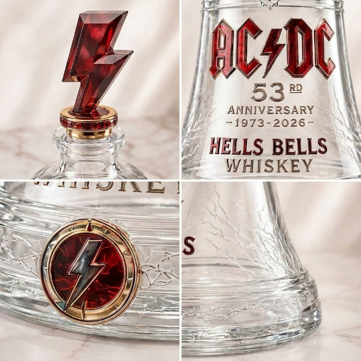AC/DC 53rd Anniversary 1973-2026 Hells Bells Whiskey Bottle