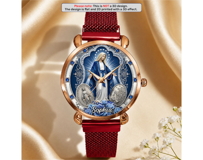 Midnight Miracle Of Mary - Personalized Women's Wrist Watch