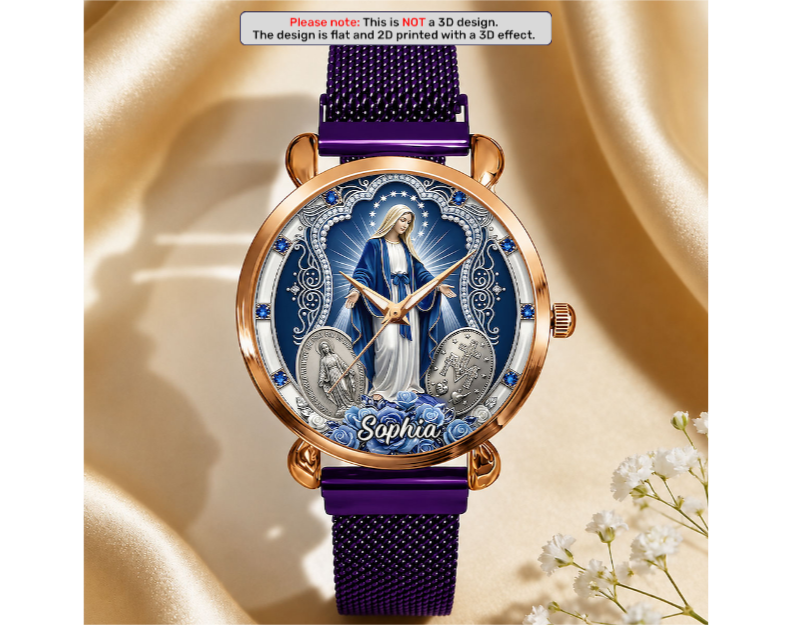 Midnight Miracle Of Mary - Personalized Women's Wrist Watch