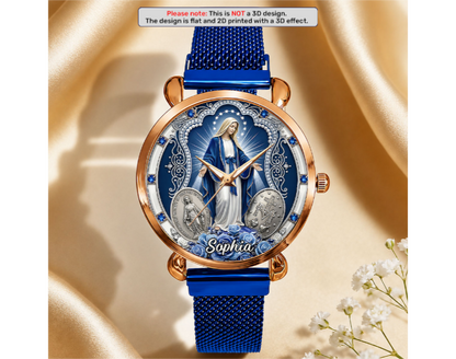 Midnight Miracle Of Mary - Personalized Women's Wrist Watch