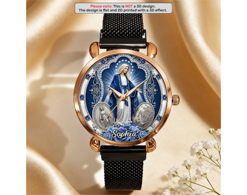 Midnight Miracle Of Mary - Personalized Women's Wrist Watch