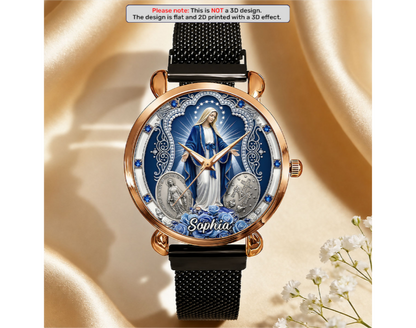 Midnight Miracle Of Mary - Personalized Women's Wrist Watch