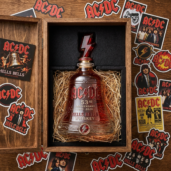 AC/DC 53rd Anniversary 1973-2026 Hells Bells Whiskey Bottle